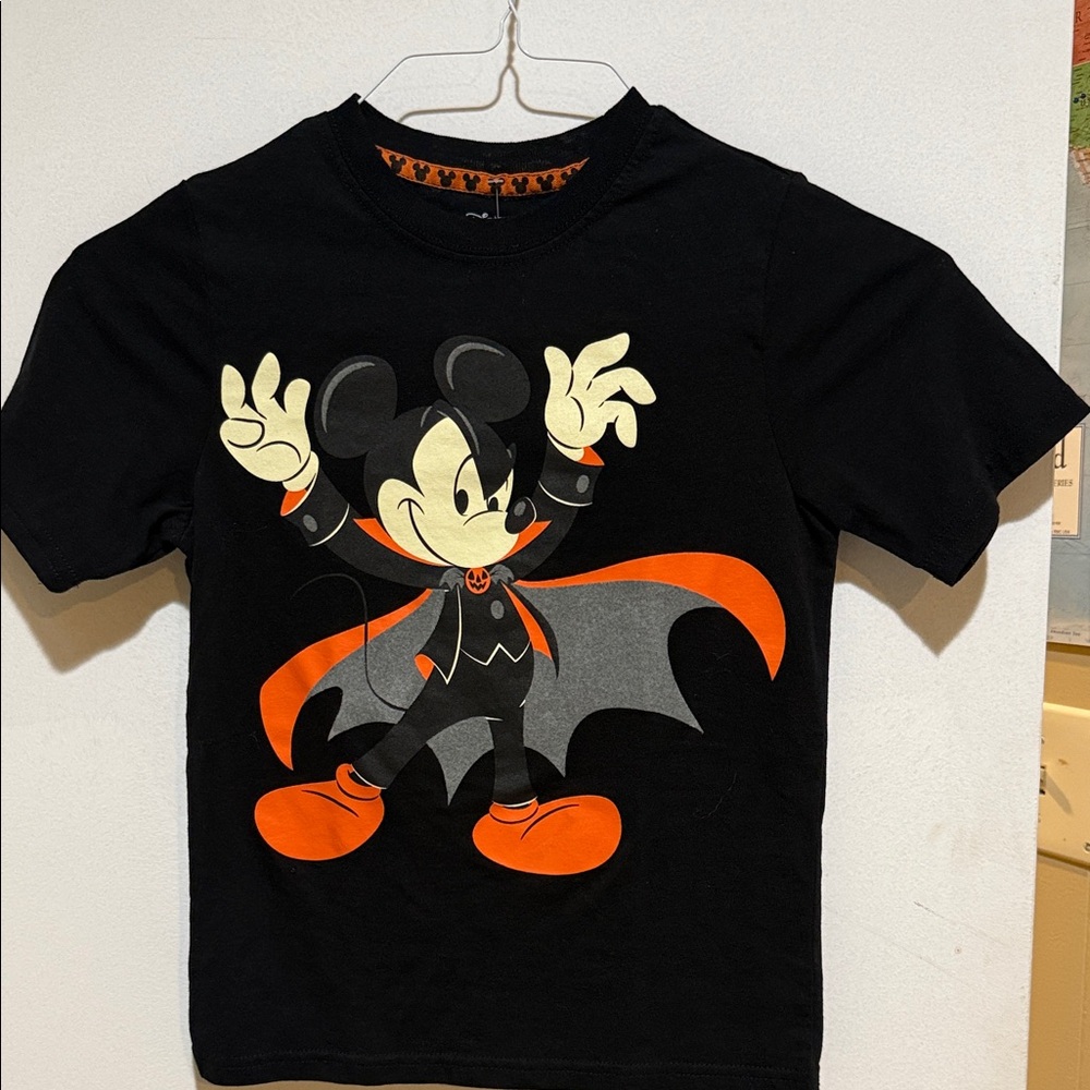 Black T-Shirt with Mickey Mouse as Dracula
